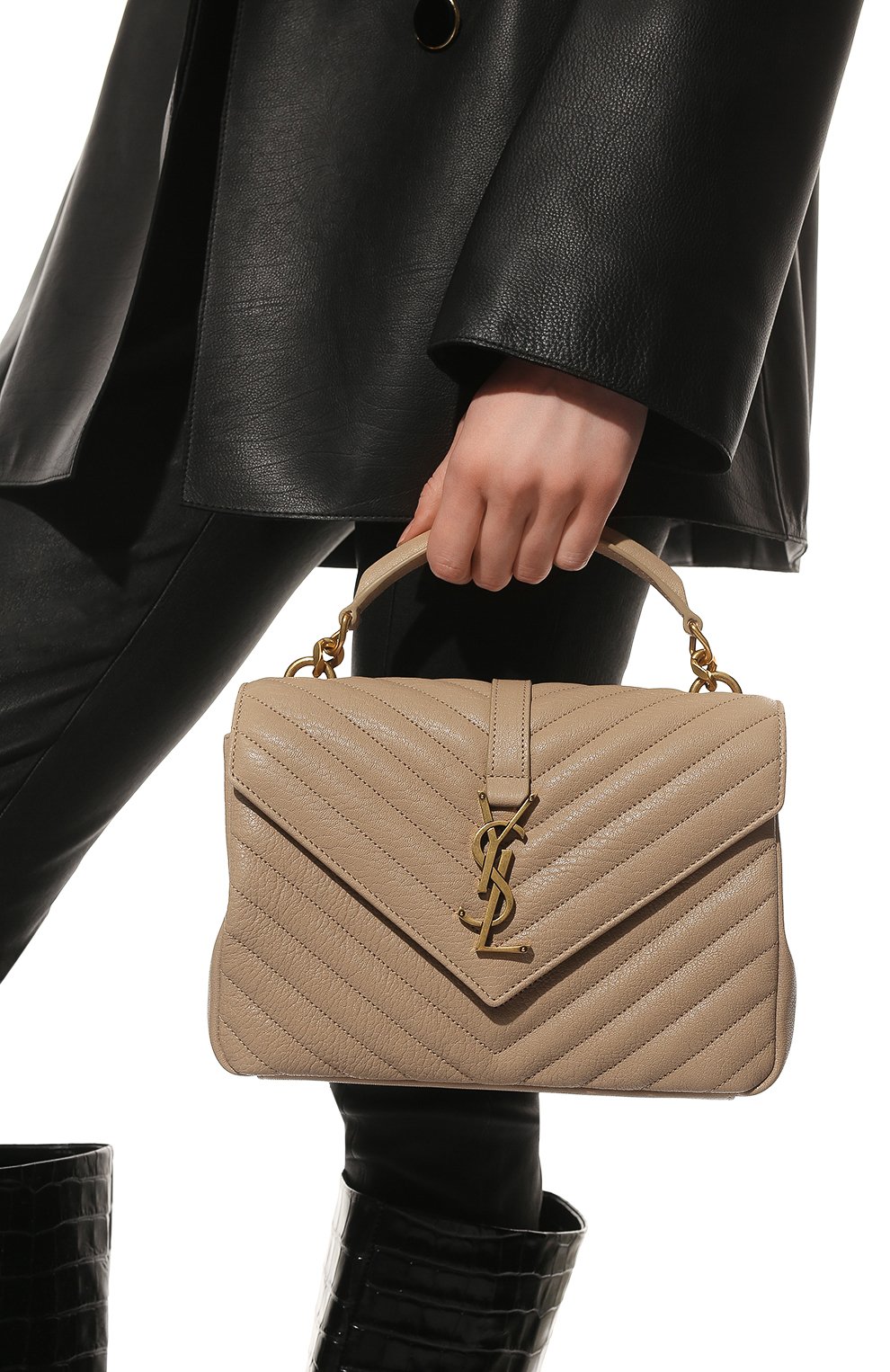 Сумка college medium SAINT LAURENT светло-бежевого цвета по цене 339500 руб., арт. 600279/BRM07, фото 2 Сумка college medium SAINT LAURENT, арт. 600279/BRM07, фото 2