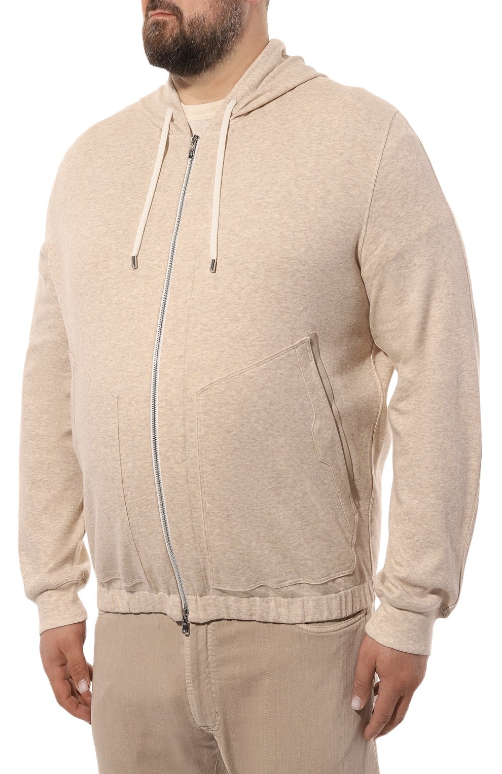 Хлопковая толстовка CORTIGIANI бежевого цвета по цене 118500 руб., арт. 5146010000, фото 3 Хлопковая толстовка CORTIGIANI, арт. 5146010000, фото 3