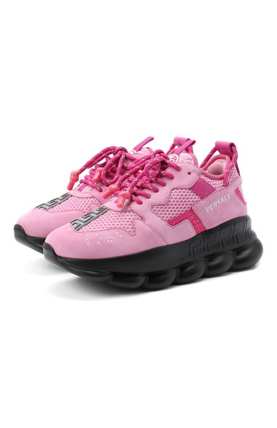 Текстильные кроссовки chain reaction VERSACE фуксия цвета по цене 96500 руб., арт. DST030G/D37TG, фото 1 Текстильные кроссовки chain reaction VERSACE, арт. DST030G/D37TG, фото 1