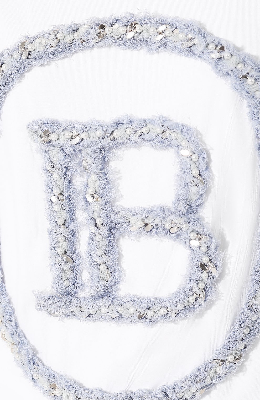 Хлопковая футболка BALMAIN голубого цвета по цене 118500 руб., арт. SF21159/P021, фото 5 Хлопковая футболка BALMAIN, арт. SF21159/P021, фото 5