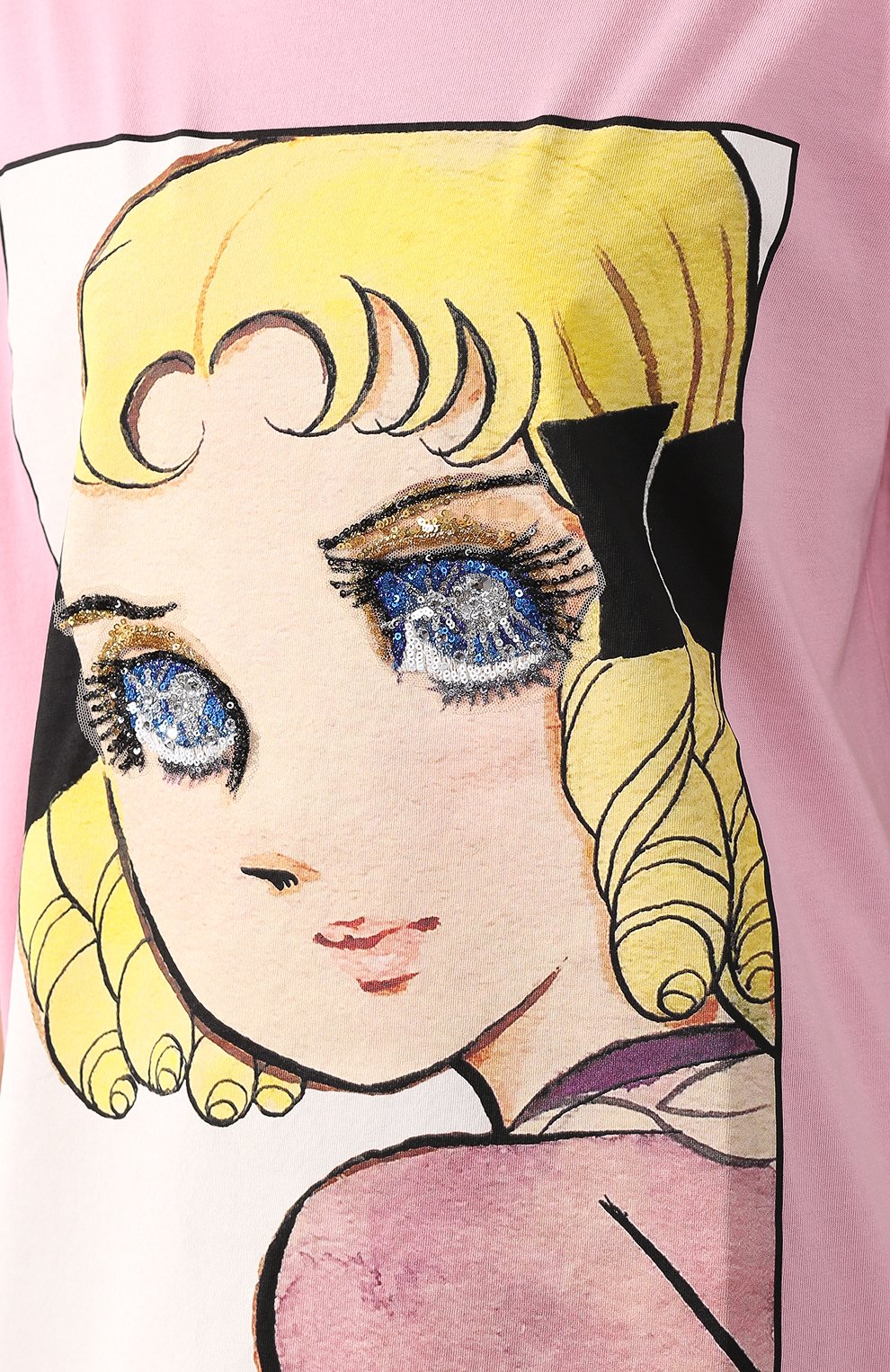 Хлопковая футболка с принтом GUCCI розового цвета по цене 54850 руб., арт. 492347/X907B, фото 5 Хлопковая футболка с принтом GUCCI, арт. 492347/X907B, фото 5