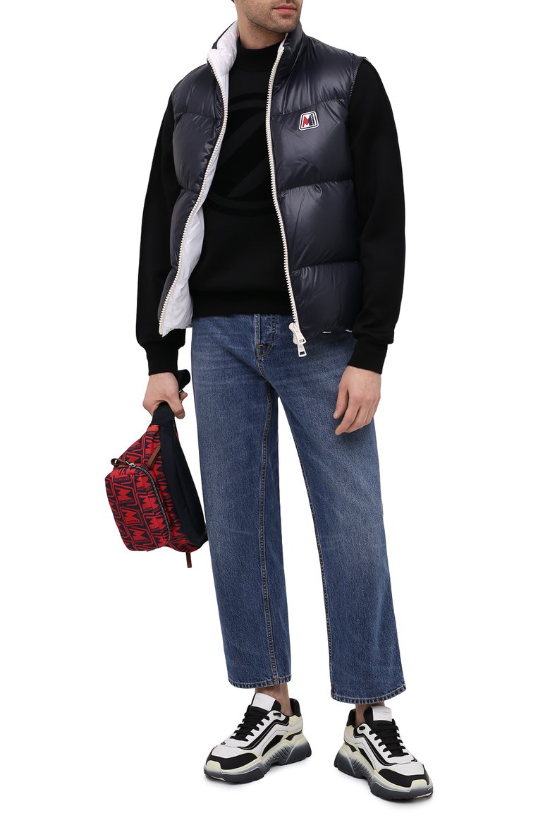 Мужская текстильная поясная сумка MONCLER красного цвета, арт. F2-09A-5M702-00-02SL3 | Фото 2 (Материал: Текстиль; Ремень/цепочка: На ремешке; Размер: medium; Случай: Повседневный)