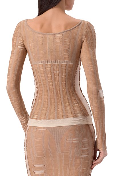 Хлопковый пуловер DIESEL бежевого цвета по цене 45050 руб., арт. A19218/0BJBI, фото 4 Хлопковый пуловер DIESEL, арт. A19218/0BJBI, фото 4