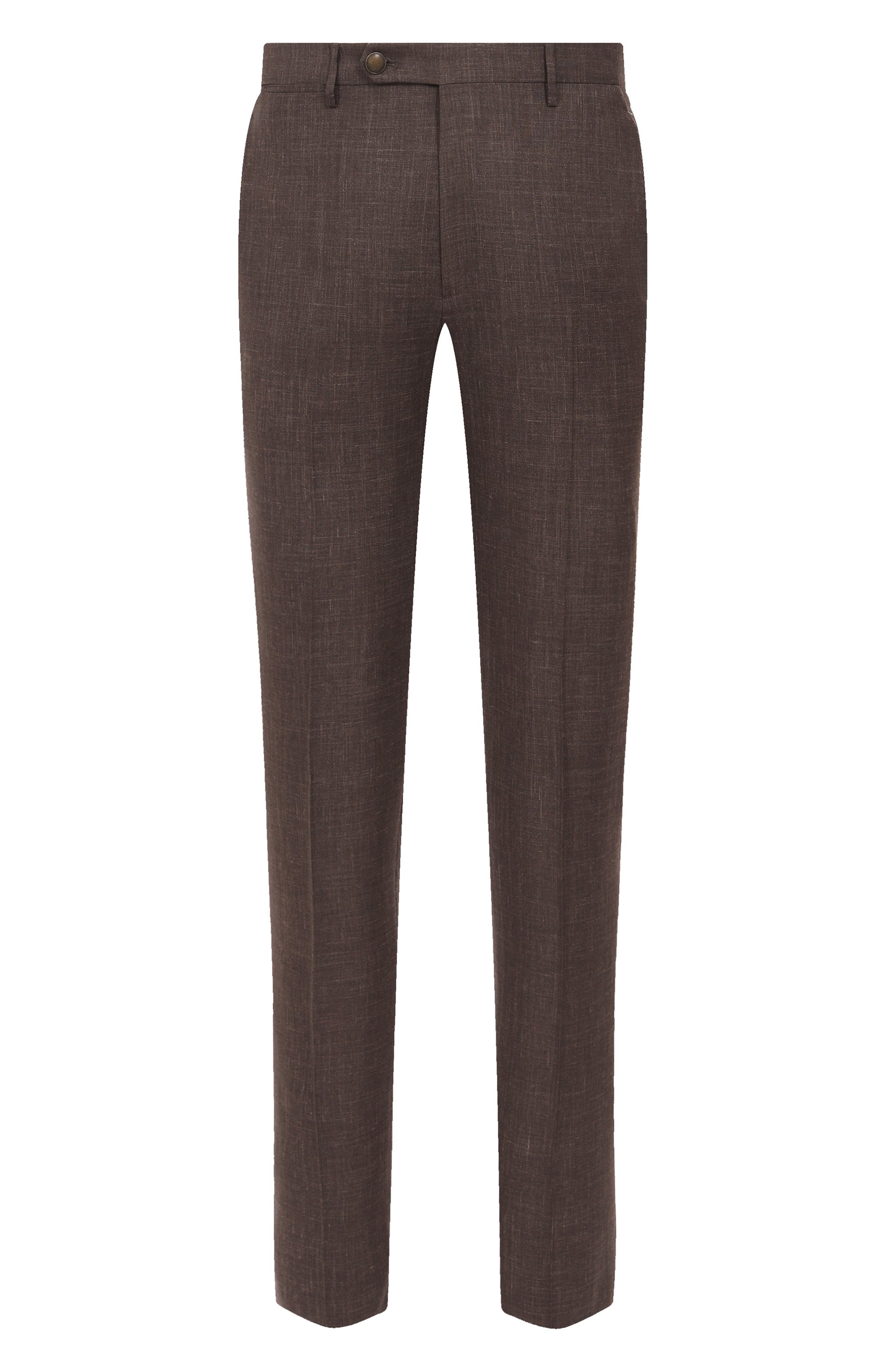 Брюки из шерсти и шелка BERWICH темно-коричневого цвета по цене 49300 руб., арт. VULCAN023/LP184U, фото 1 Брюки из шерсти и шелка BERWICH, арт. VULCAN023/LP184U, фото 1