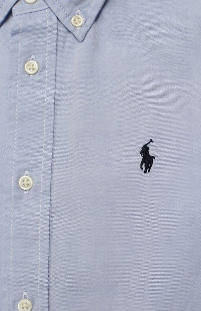 Хлопковая рубашка с воротником button down RALPH LAUREN голубого цвета по цене 8195 руб., арт. 322600259, фото 3 Хлопковая рубашка с воротником button down RALPH LAUREN, арт. 322600259, фото 3