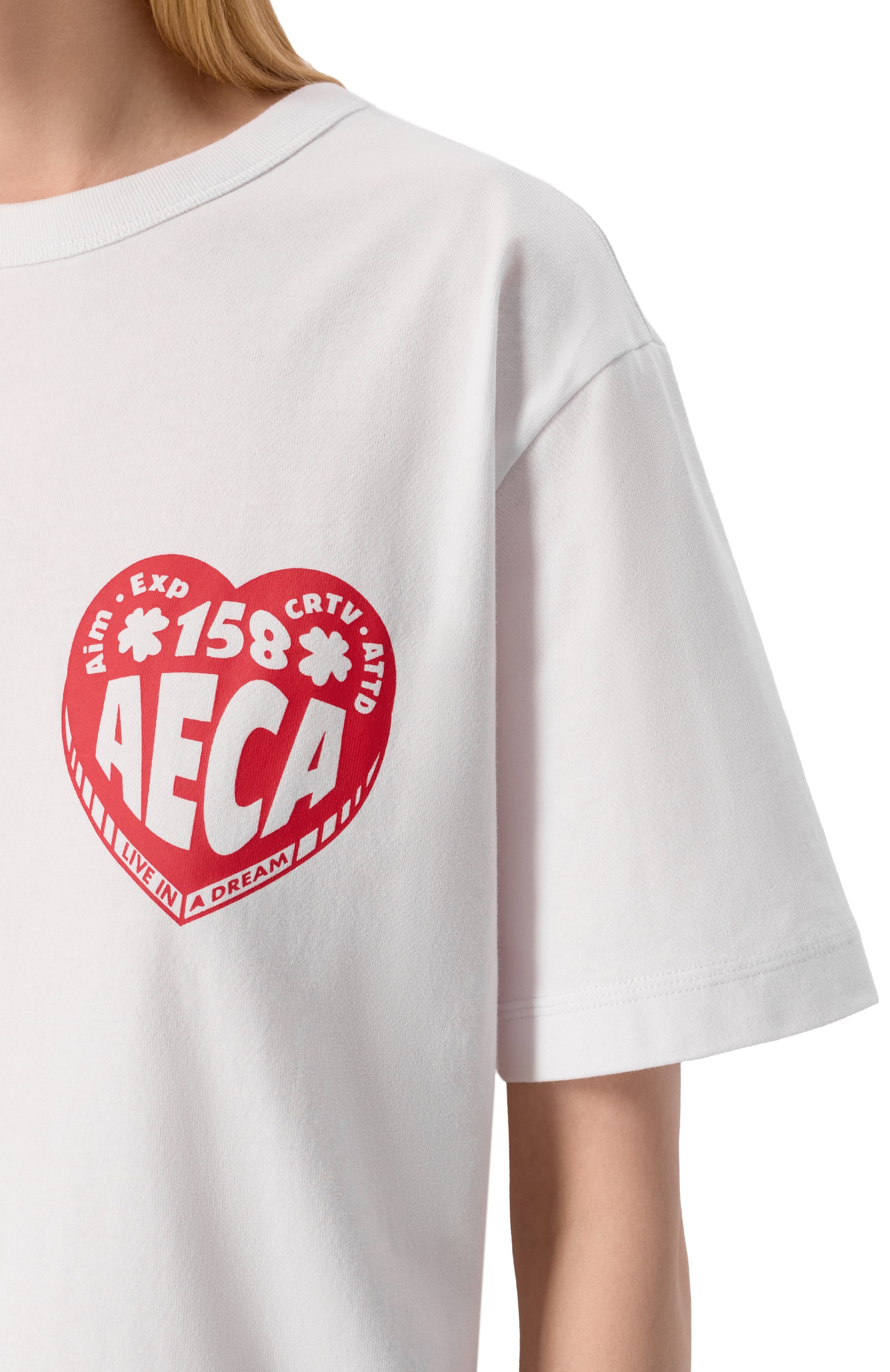 Хлопковая футболка AECA WHITE белого цвета по цене 12090 руб., арт. AWCMSSBDTTSST006C0.WHITE (S), фото 5 Хлопковая футболка AECA WHITE, арт. AWCMSSBDTTSST006C0.WHITE (S), фото 5