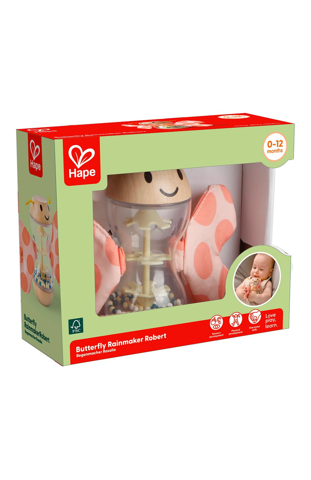 Игрушка-неваляшка бисерный дождь бабочка HAPE, арт. E8531_HP, фото 2