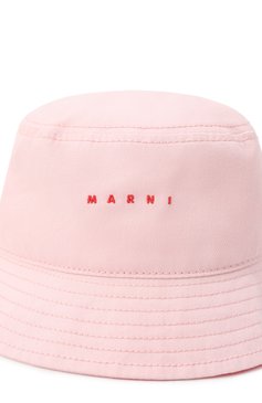Детская хлопковая панама MARNI светло-розового цвета, арт. M01469/M00J2 | Фото 3 (Материал: Текстиль, Хлопок; Нос: Не проставлено)