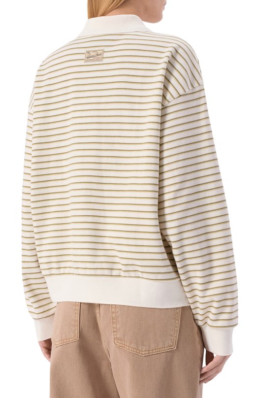 Хлопковое поло Dunst UDTS6A120K1 Кремовый  UDTS6A120K1 Фото 4