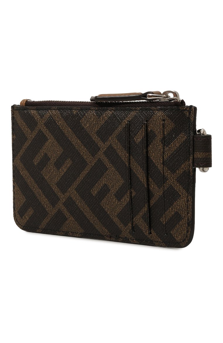 Мужской футляр для кредитных карт FENDI темно-коричневого цвета, арт. 7M0343/AJF8/F1EGA | Фото 2 (Материал: Текстиль, Синтетический материал; Нос: Не проставлено)