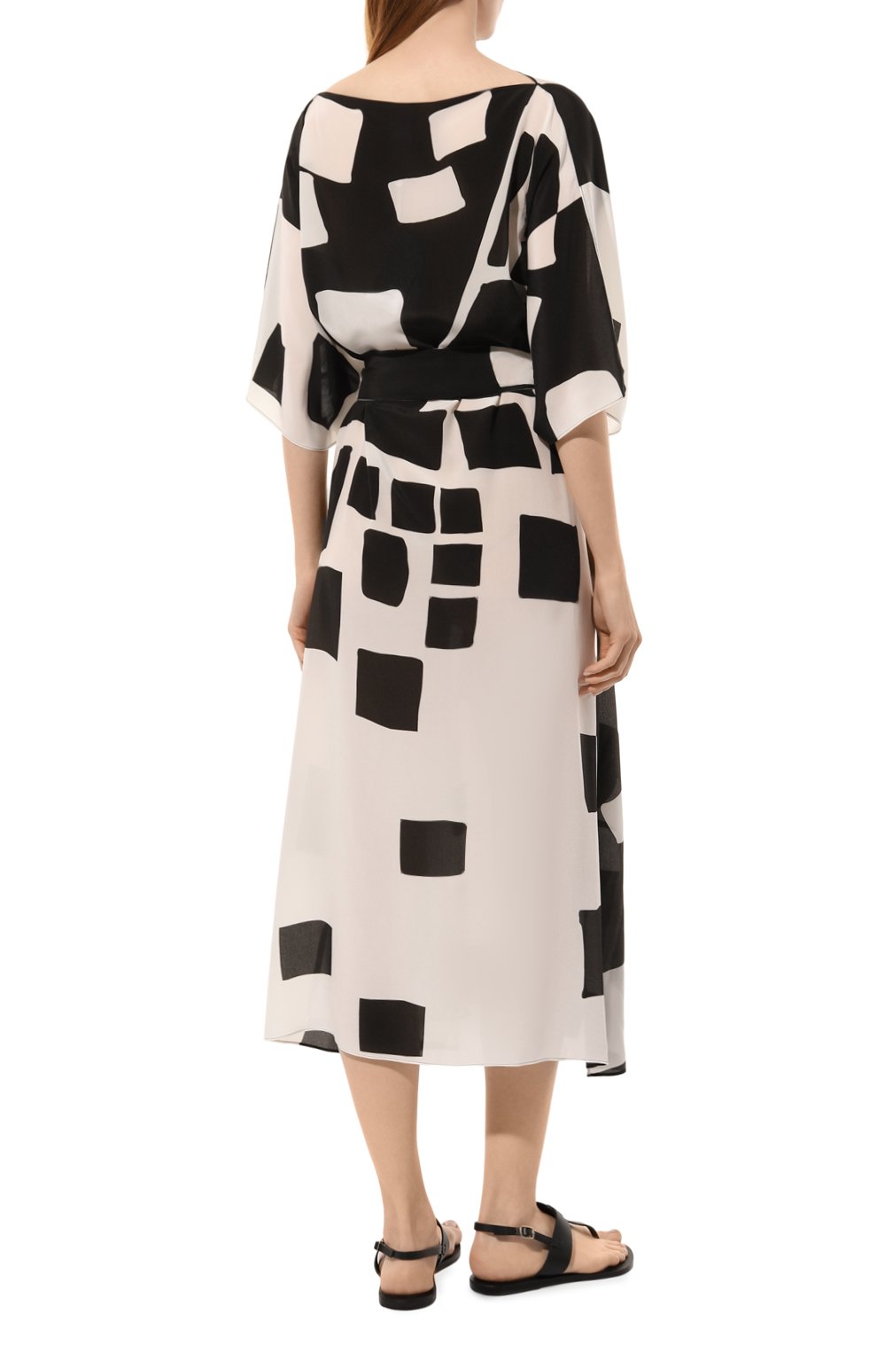 Шелковое платье WEEKEND MAX MARA черно-белого цвета по цене 69550 руб., арт. ROSSANA 241622108, фото 4 Шелковое платье WEEKEND MAX MARA, арт. ROSSANA 241622108, фото 4