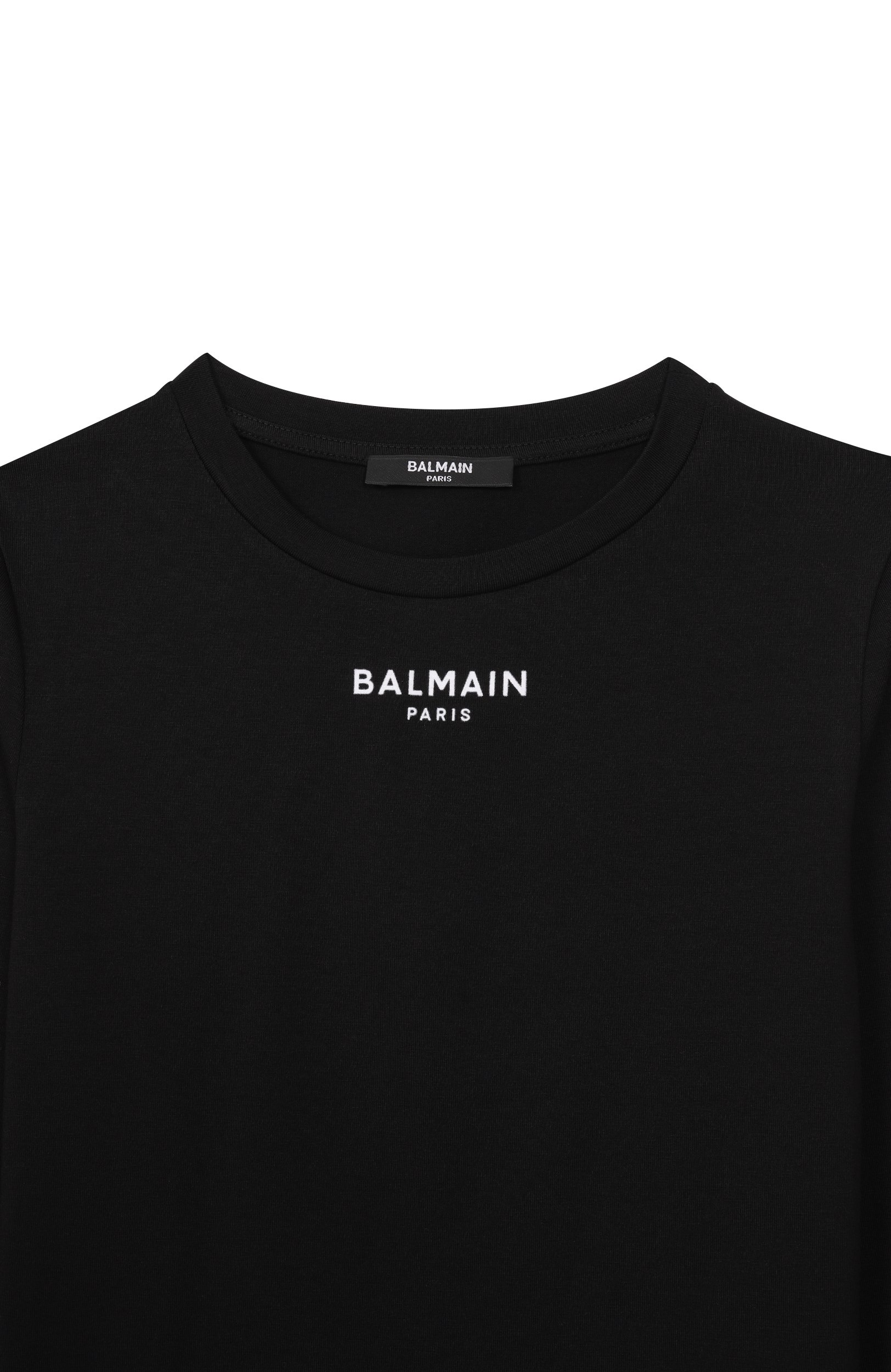 Хлопковый лонгслив BALMAIN черного цвета по цене 14650 руб., арт. BZ8A70, фото 3 Хлопковый лонгслив BALMAIN, арт. BZ8A70, фото 3