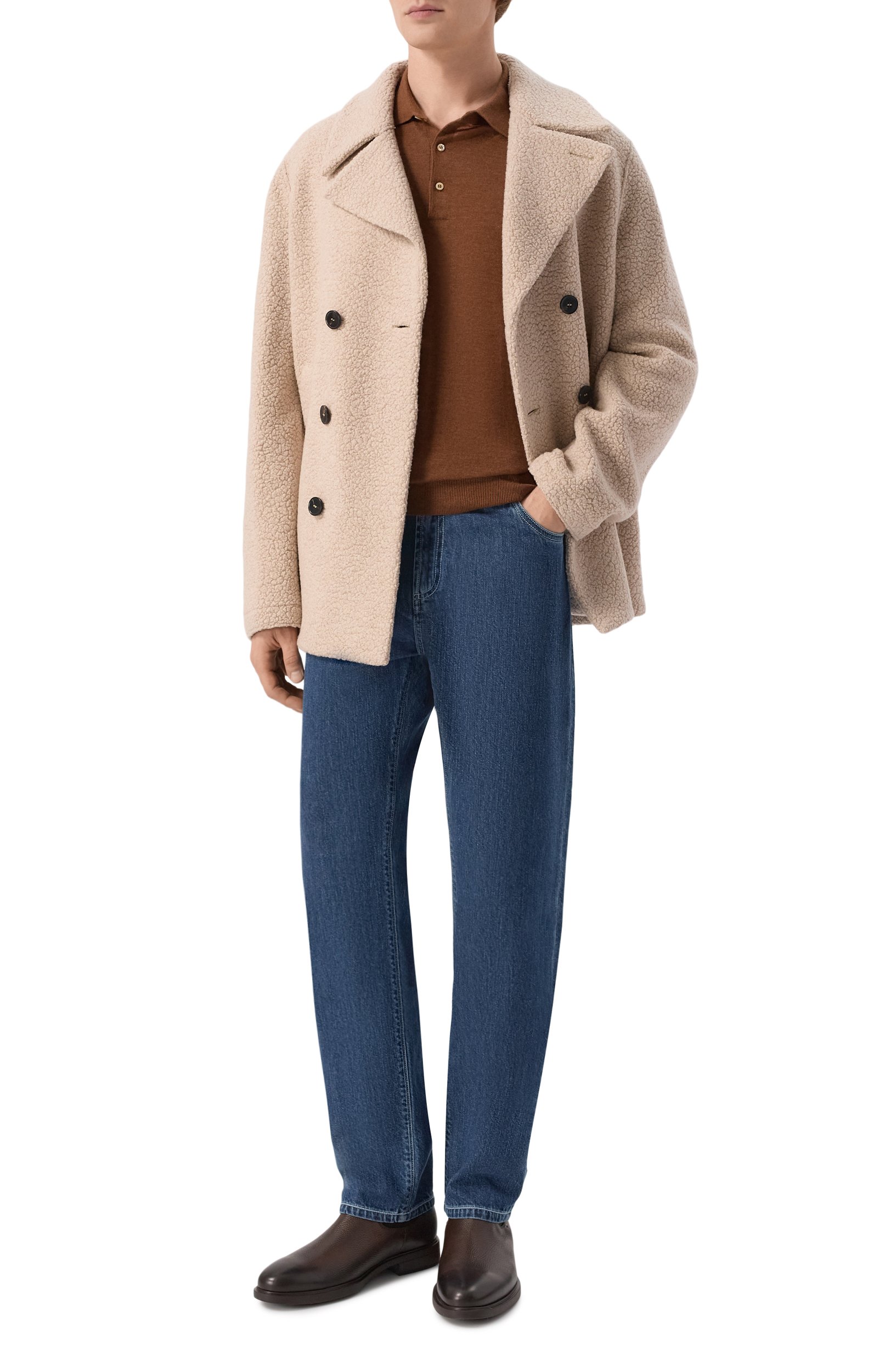 Поло из кашемира и шелка CORNELIANI коричневого цвета по цене 79950 руб., арт. 28M539/2A25129, фото 2 Поло из кашемира и шелка CORNELIANI, арт. 28M539/2A25129, фото 2