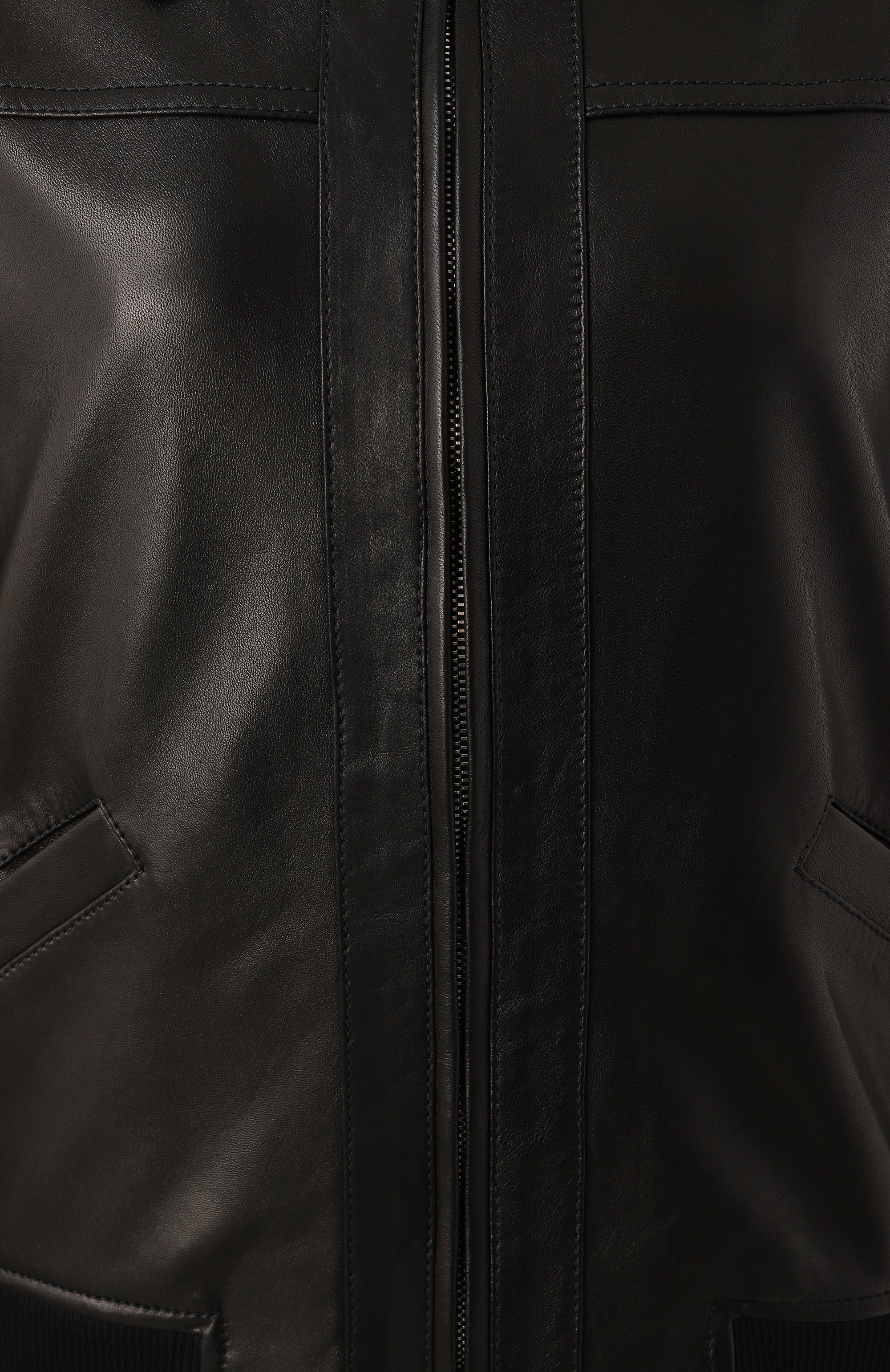 Кожаный бомбер DOLCE & GABBANA черного цвета по цене 435500 руб., арт. F9R98L/HULVL, фото 6 Кожаный бомбер DOLCE & GABBANA, арт. F9R98L/HULVL, фото 6