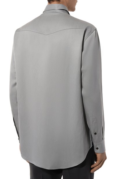 Рубашка из шелка и льна BRIONI, арт. SCFN0LPB103, фото 4