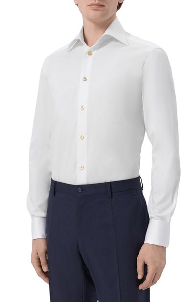 Хлопковая сорочка KITON белого цвета по цене 86500 руб., арт. UCCH09608, фото 3 Хлопковая сорочка KITON, арт. UCCH09608, фото 3