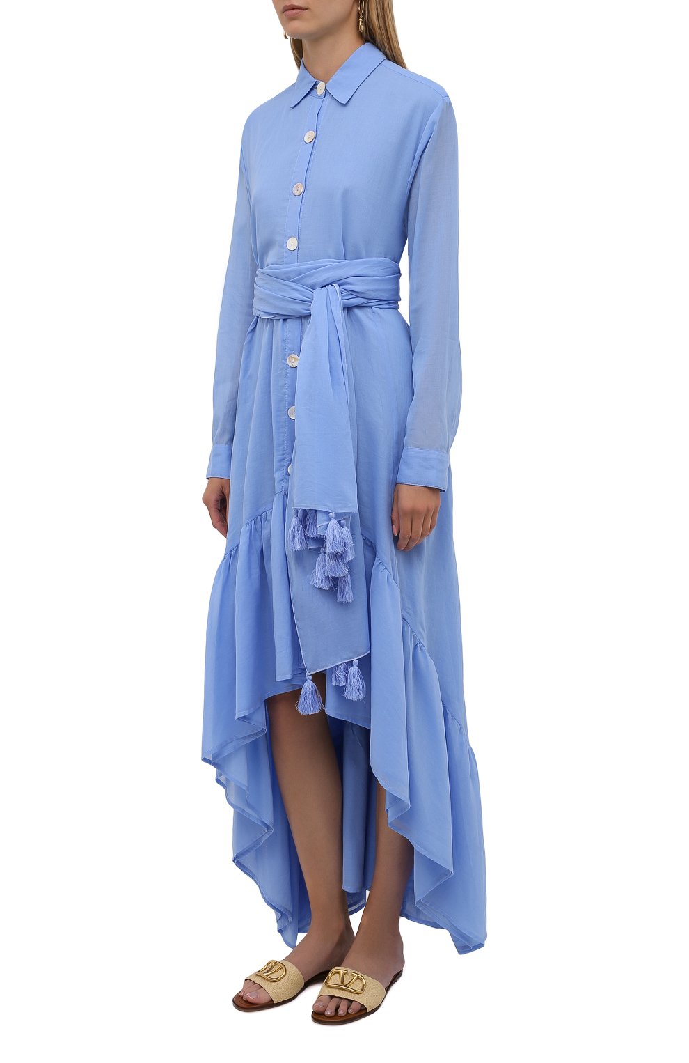 Хлопковое платье ERIKA PENA голубого цвета по цене 35300 руб., арт. EVASHIRTDRESS, фото 3 Хлопковое платье ERIKA PENA, арт. EVASHIRTDRESS, фото 3