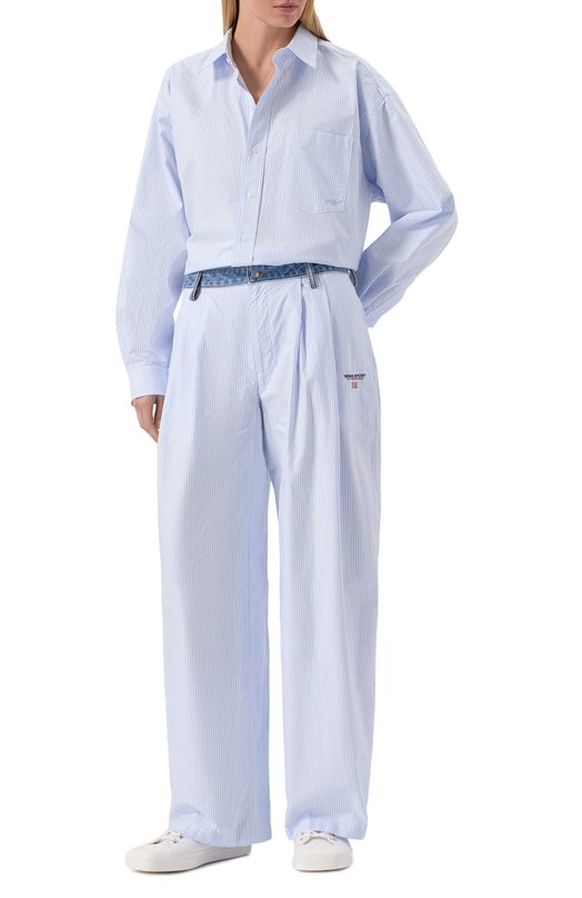 Хлопковые брюки alexanderwang.t 4WC2254838 Голубой  4WC2254838 Фото 2