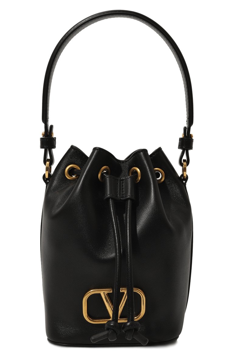 Женская сумка vlogo mini VALENTINO черного цвета, арт. 5W2P0Z44/VNL | Фото 1 (Материал: Натуральная кожа; Ремень/цепочка: На ремешке; Размер: mini)