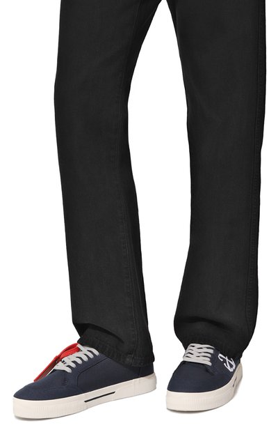 Текстильные кеды new low vulcanized OFF-WHITE темно-синего цвета по цене 35150 руб., арт. 0MIA293S24FAB001, фото 3 Текстильные кеды new low vulcanized OFF-WHITE, арт. 0MIA293S24FAB001, фото 3