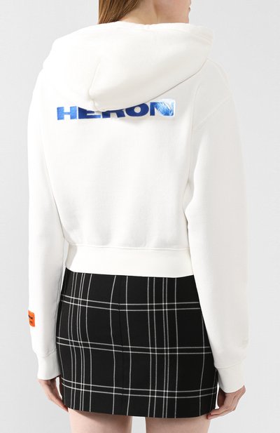 Хлопковое худи HERON PRESTON белого цвета по цене 29950 руб., арт. HWBB008E198080050288, фото 4 Хлопковое худи HERON PRESTON, арт. HWBB008E198080050288, фото 4