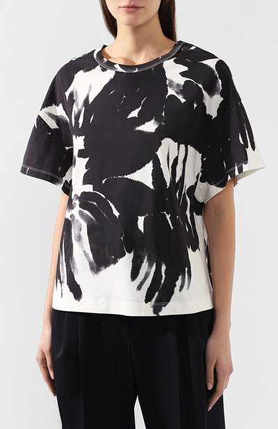 Хлопковая футболка DRIES VAN NOTEN черного цвета по цене 16700 руб., арт. 191-31117-7616, фото 3 Хлопковая футболка DRIES VAN NOTEN, арт. 191-31117-7616, фото 3