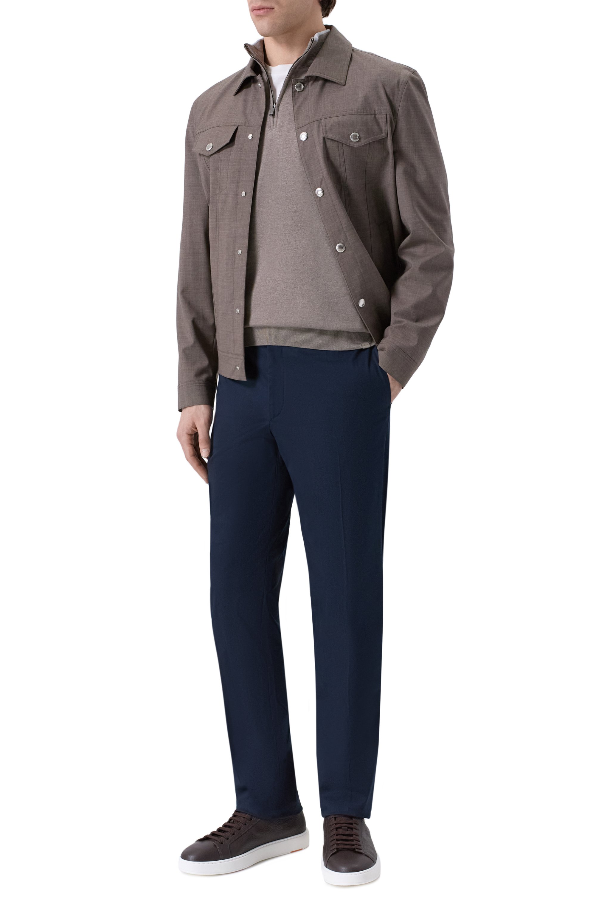 Кожаные кеды cleanic SANTONI, арт. MBCG21571BARCMMD, фото 2