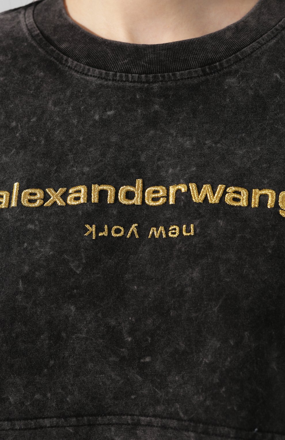 Хлопковая футболка ALEXANDER WANG темно-серого цвета по цене 18700 руб., арт. 1CC1201321, фото 5 Хлопковая футболка ALEXANDER WANG, арт. 1CC1201321, фото 5