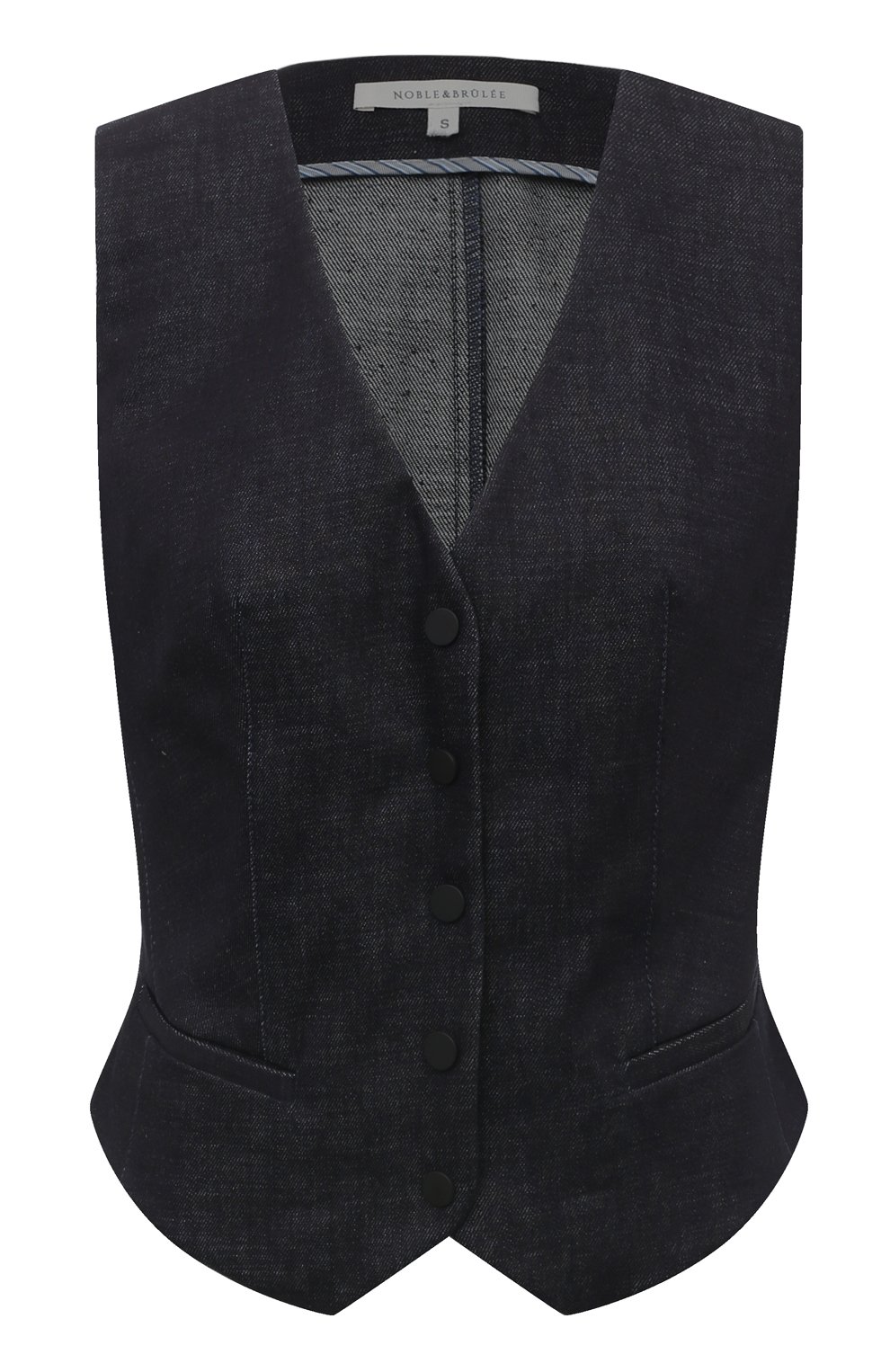 Джинсовый жилет NOBLE&BRULEE темно-синего цвета по цене 45000 руб., арт. NB42/8009027/042, фото 1 Джинсовый жилет NOBLE&BRULEE, арт. NB42/8009027/042, фото 1