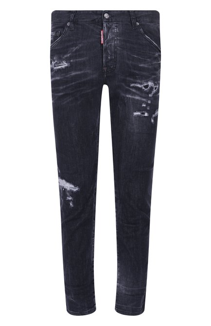 Мужские джинсы DSQUARED2 темно-серого цвета, арт. S71LB1574/S30503 | Фото 1 (Драгоценные камни: Проставлено; Материал сплава: Проставлено; Длина (брюки, джинсы): Стандартные; Материал внешний: Хлопок)