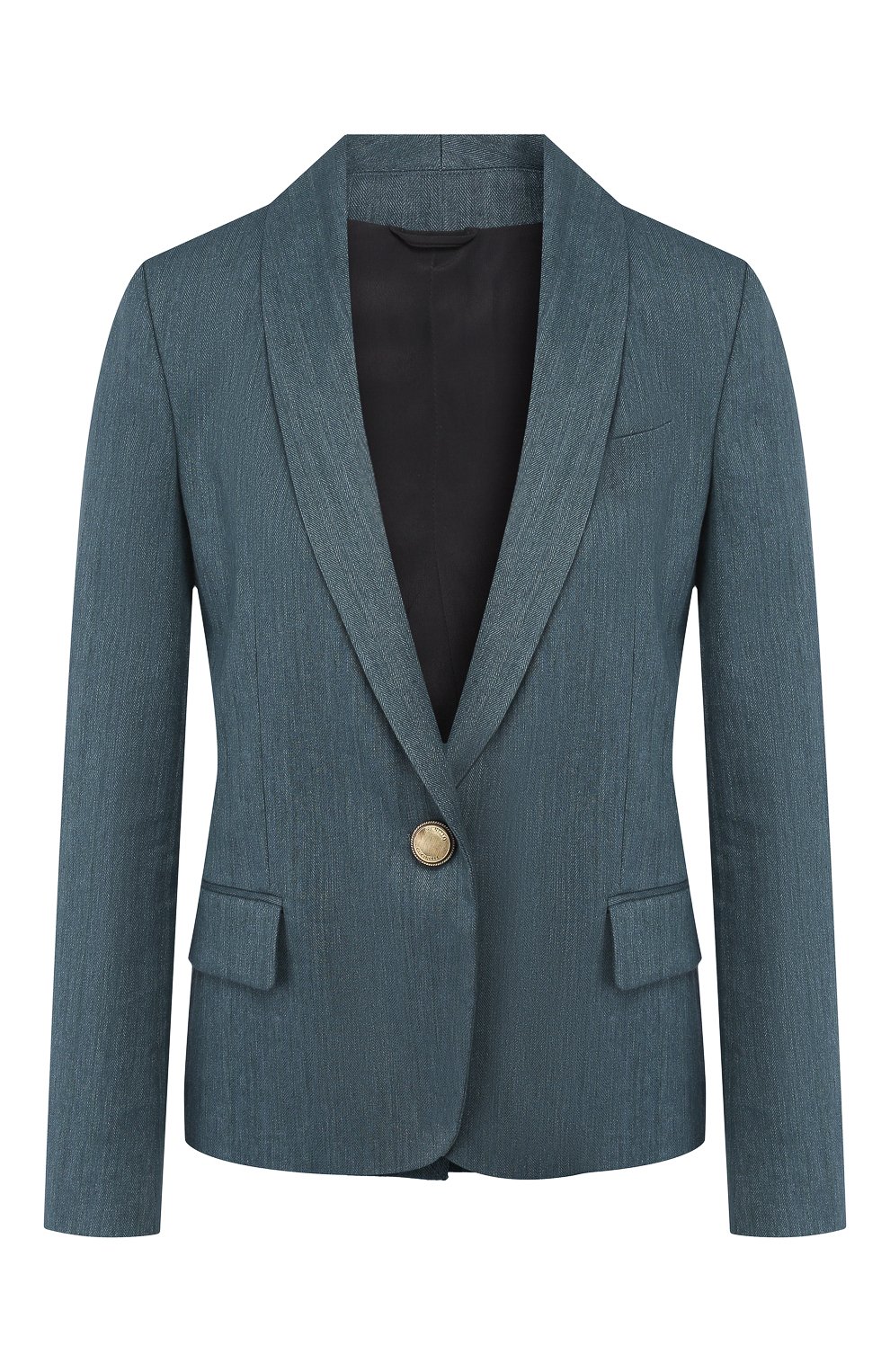 Жакет из хлопка и льна BRUNELLO CUCINELLI темно-зеленого цвета по цене 225500 руб., арт. MF5788469, фото 1 Жакет из хлопка и льна BRUNELLO CUCINELLI, арт. MF5788469, фото 1
