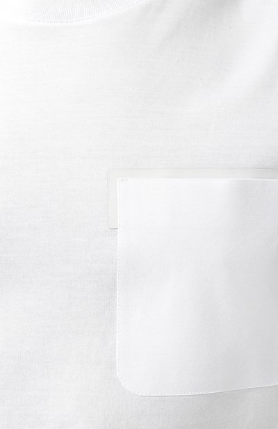 Хлопковая футболка с отделкой из кожи BERLUTI белого цвета по цене 45100 руб., арт. R14JRS13-001, фото 5 Хлопковая футболка с отделкой из кожи BERLUTI, арт. R14JRS13-001, фото 5