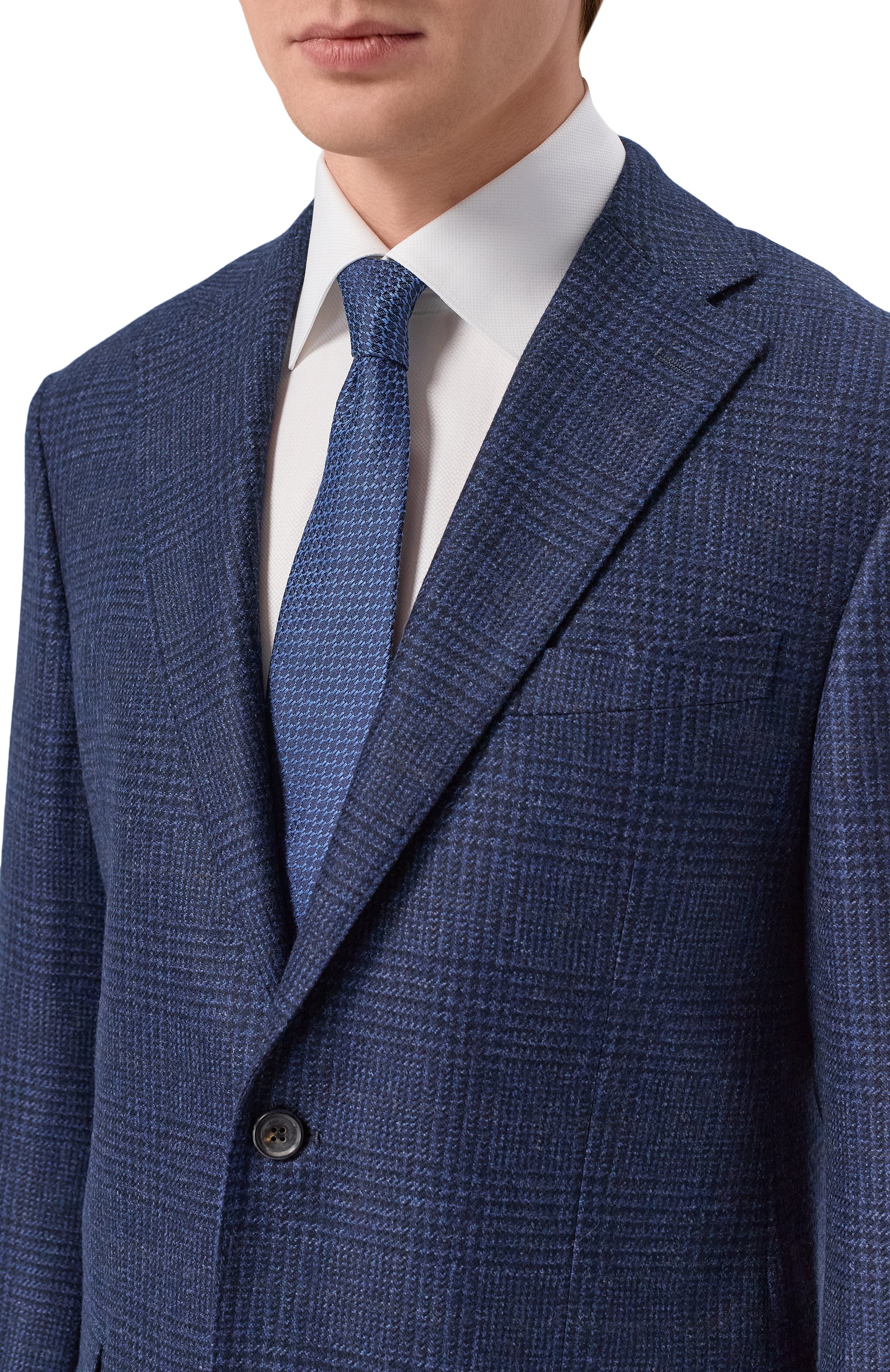 Галстук из шелка и льна CANALI темно-синего цвета по цене 23150 руб., арт. 18/HJ04547, фото 2 Галстук из шелка и льна CANALI, арт. 18/HJ04547, фото 2