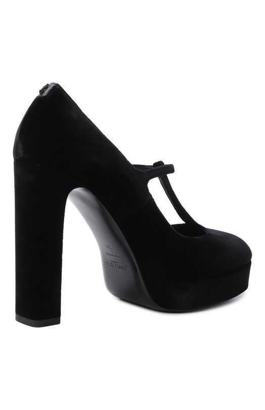 Бархатные туфли Marene 120 Jimmy Choo MARENEMARYJANE120VBC Чёрный  MARENEMARYJANE120VBC Фото 5