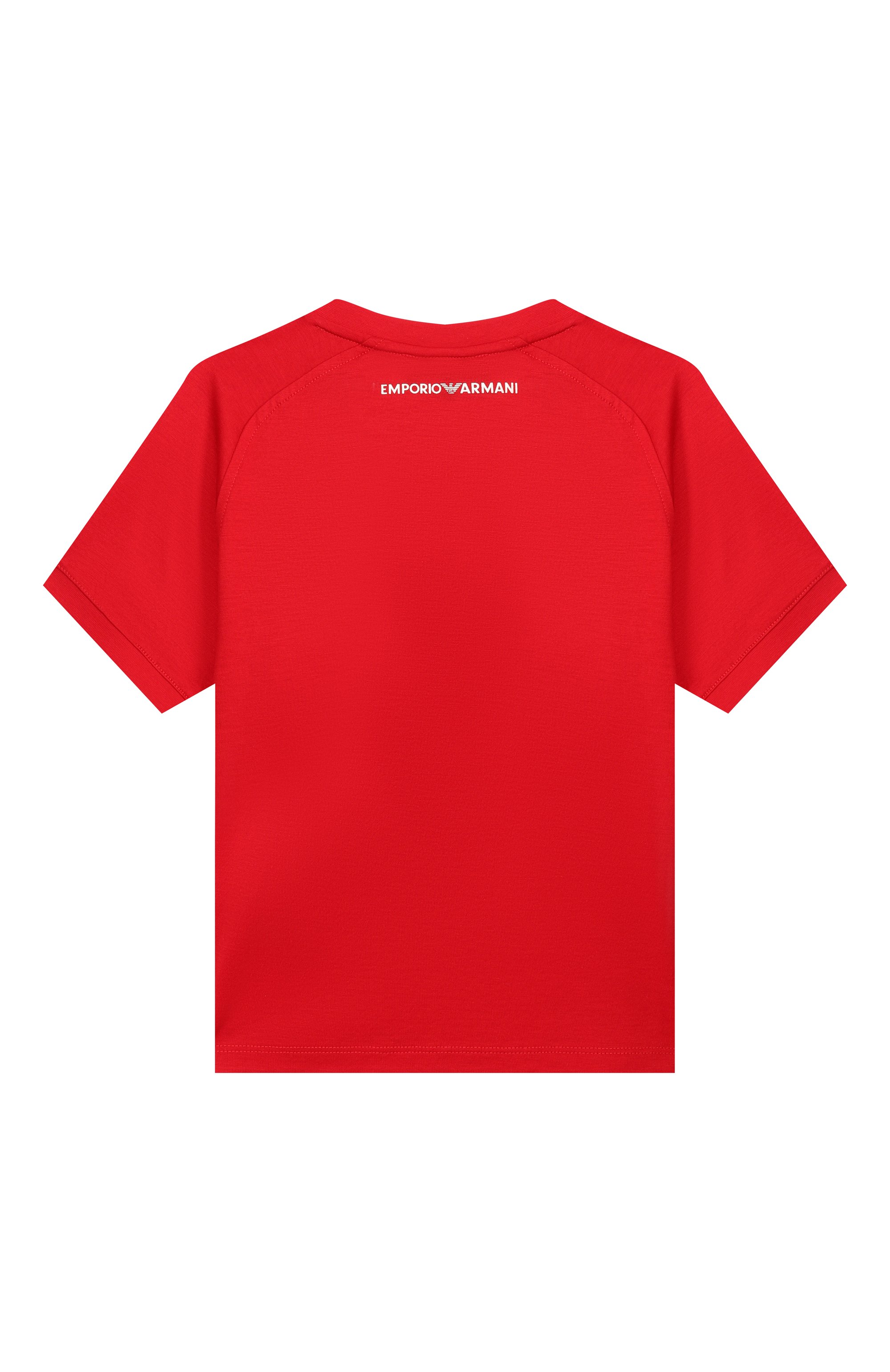 Футболка из лиоцелла и хлопка EMPORIO ARMANI красного цвета по цене 13300 руб., арт. EB000912/AF10127, фото 2 Футболка из лиоцелла и хлопка EMPORIO ARMANI, арт. EB000912/AF10127, фото 2