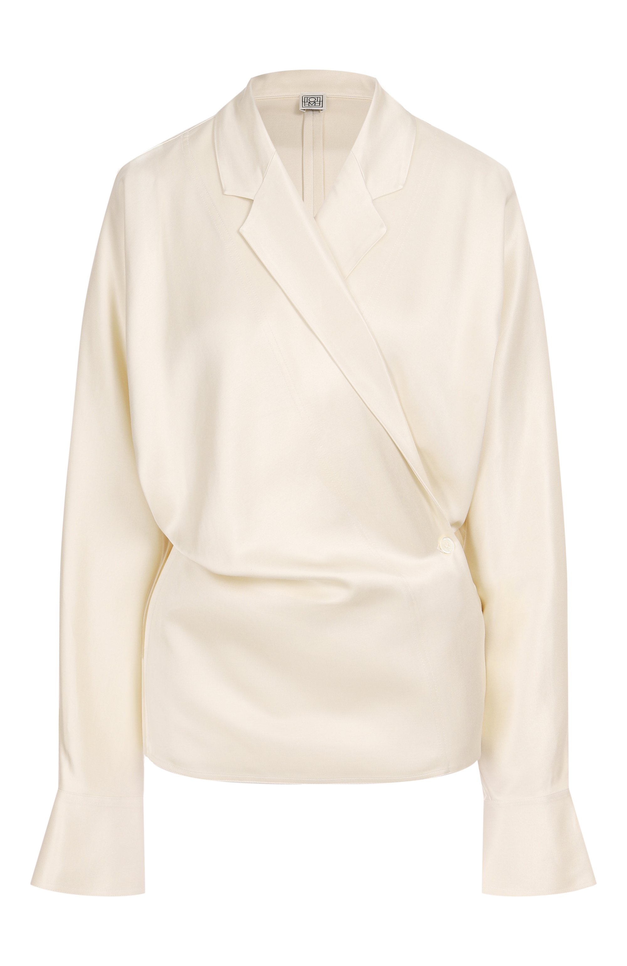 Блузка из вискозы TOTEME кремового цвета по цене 84850 руб., арт. 253-WRT0543-FB0382, фото 1 Блузка из вискозы TOTEME, арт. 253-WRT0543-FB0382, фото 1