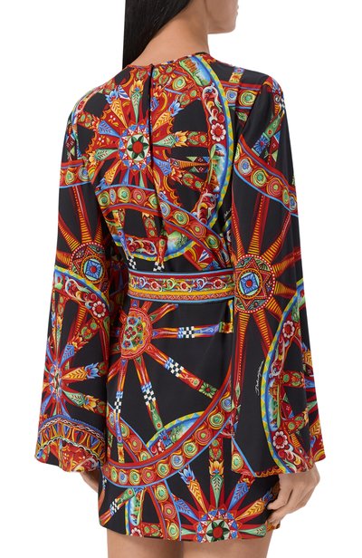 Шелковое платье DOLCE & GABBANA разноцветного цвета по цене 267500 руб., арт. F623AT/FSA9U, фото 3 Шелковое платье DOLCE & GABBANA, арт. F623AT/FSA9U, фото 3