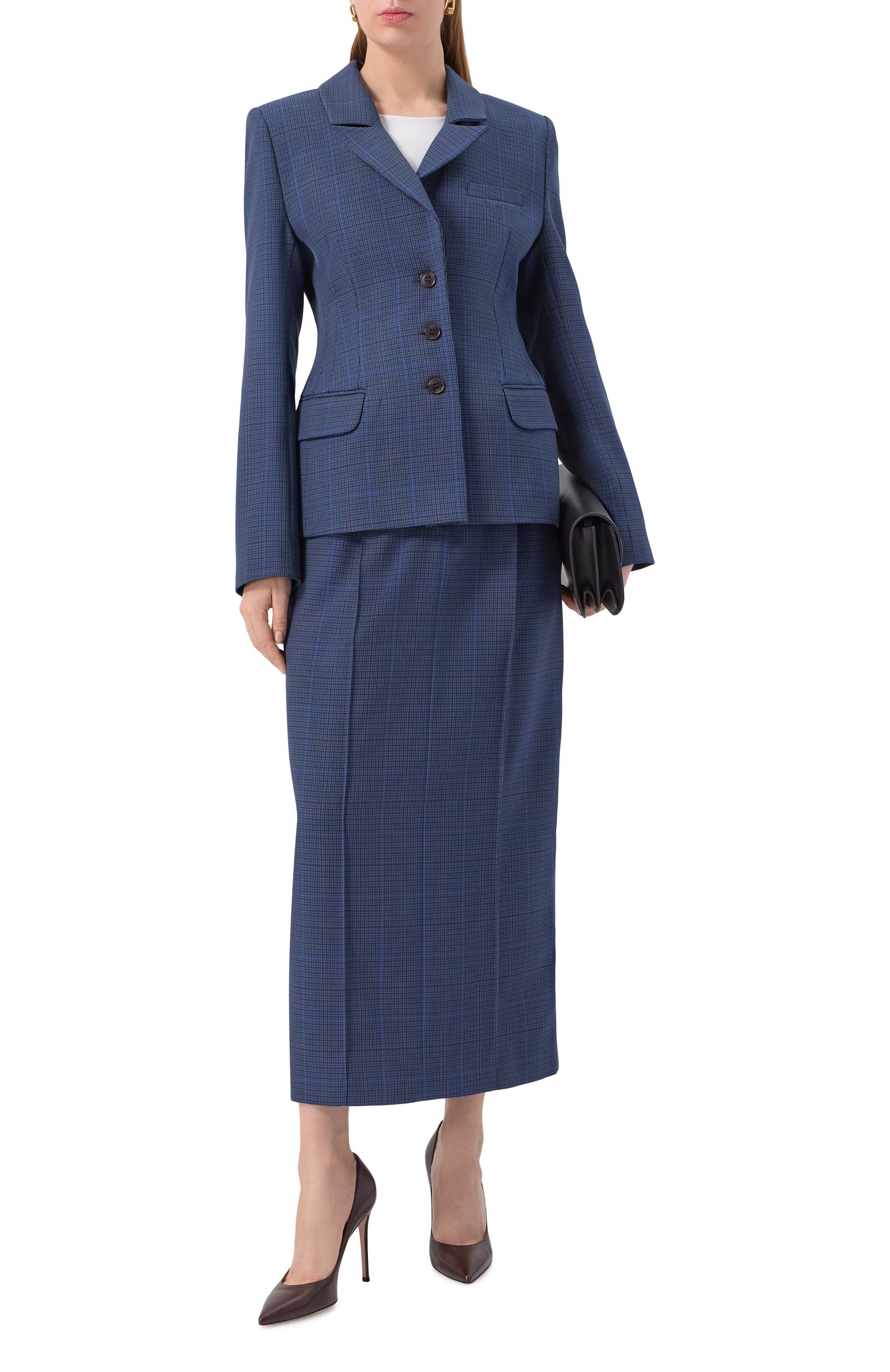 Жакет LESYANEBO синего цвета по цене 54000 руб., арт. LN02H-878_MAE, фото 2 Жакет LESYANEBO, арт. LN02H-878_MAE, фото 2