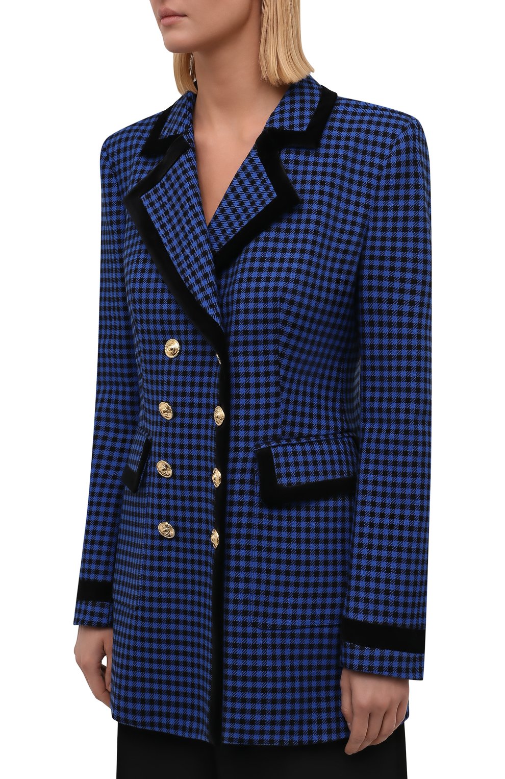 Хлопковый жакет VERSACE JEANS COUTURE, арт. 71HAQ7A4-71DP704 JACQUARD DIS VICHY/N0026, фото 3