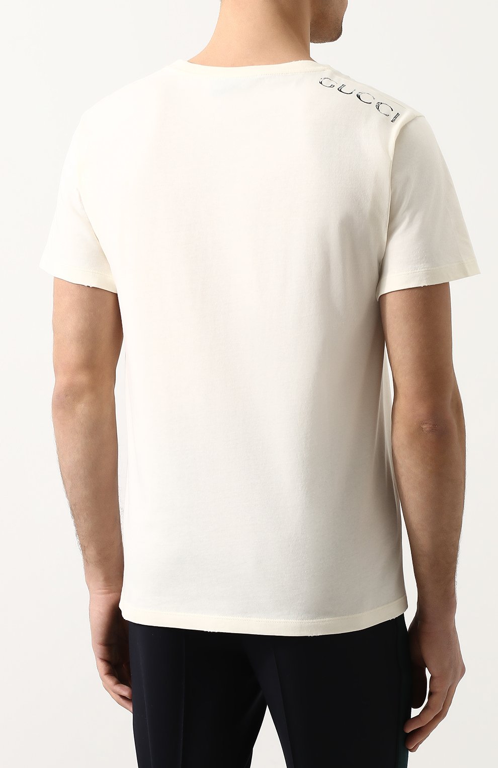 Хлопковая футболка с логотипом бренда GUCCI, арт. 493117/X3I85, фото 4