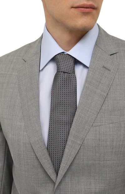 Шелковый галстук LANVIN серого цвета по цене 16050 руб., арт. TIE/3103, фото 2 Шелковый галстук LANVIN, арт. TIE/3103, фото 2