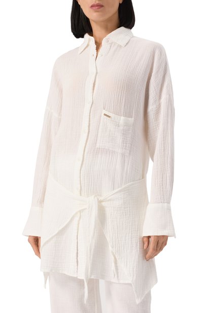 Хлопковая рубашка MELISSA ODABASH белого цвета по цене 37250 руб., арт. SARA CR, фото 3 Хлопковая рубашка MELISSA ODABASH, арт. SARA CR, фото 3