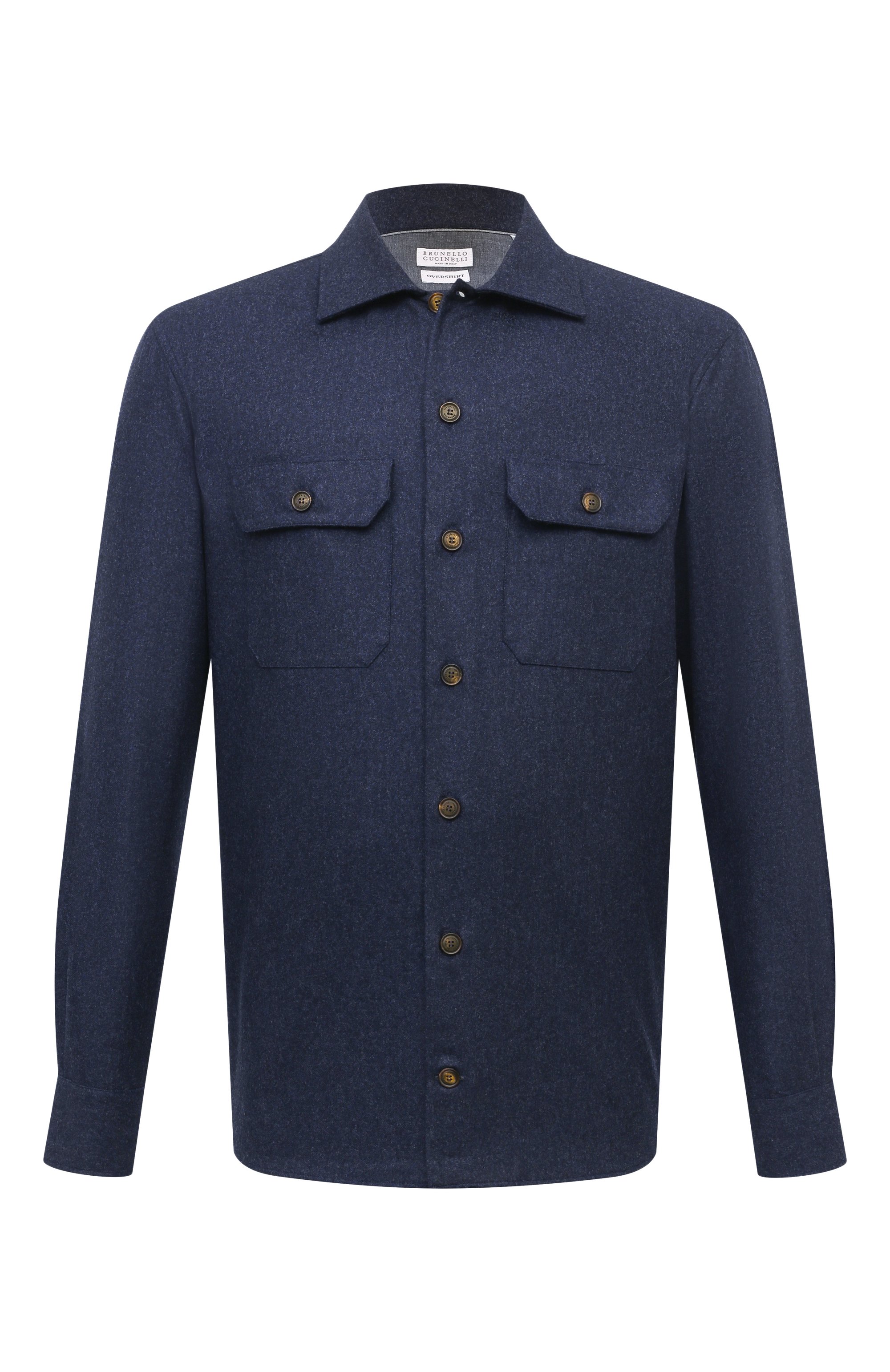 Шерстяная рубашка BRUNELLO CUCINELLI темно-синего цвета по цене 139500 руб., арт. M038P0720, фото 1 Шерстяная рубашка BRUNELLO CUCINELLI, арт. M038P0720, фото 1