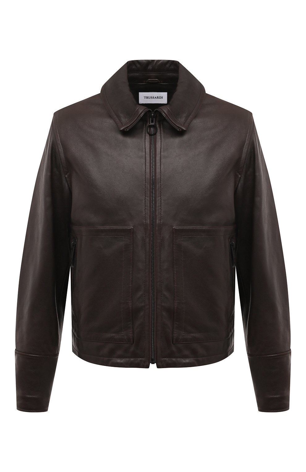 Кожаная куртка Trussardi цвет темно-коричневый купить в ЦУМ OUTLET