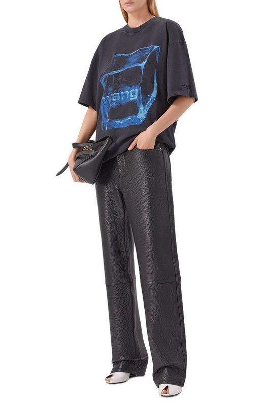 Хлопковая футболка Alexander Wang UCC2261990 Чёрный  UCC2261990 Фото 2