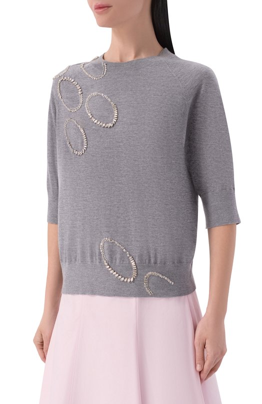 Шерстяной пуловер Dries Van Noten 011202/3700 Серый  011202/3700 Фото 3