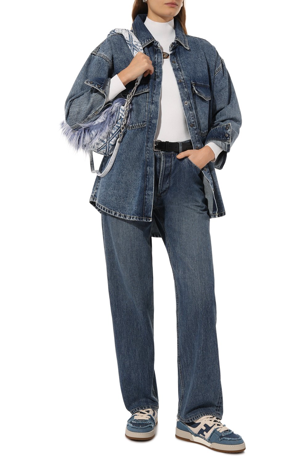 Текстильные кеды match FENDI синего цвета по цене 106500 руб., арт. 8E8505/AMF1, фото 2 Текстильные кеды match FENDI, арт. 8E8505/AMF1, фото 2