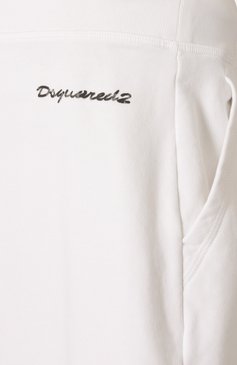 Женские хлопковые шорты DSQUARED2 белого цвета, арт. S72MU0529/S25462 | Фото 6 (Материал внешний: Хлопок; Длина Ж (юбки, платья, шорты): Мини; Драгоценные камни: Проставлено; Материал сплава: Проставлено; Стили: Спорт-шик)