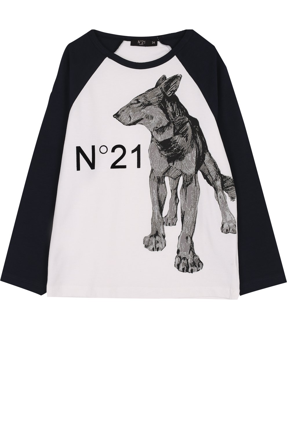 Хлопковый лонгслив с принтом N21, арт. 27 X/Y766/5448/34-44, фото 1
