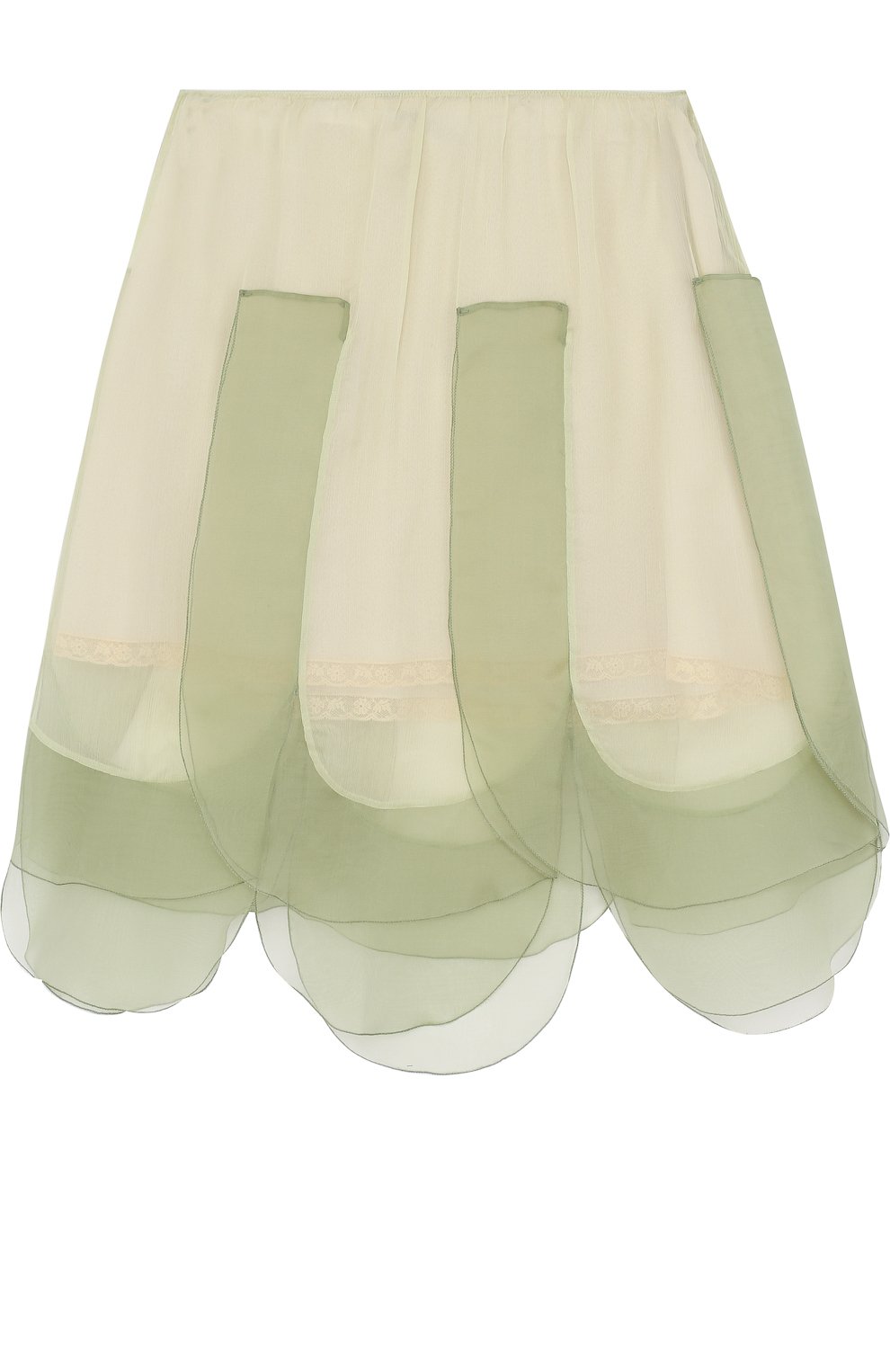 Полупрозрачная мини-юбка с фестонами PRADA, арт. P133N-1QC1-F0JK6, фото 1